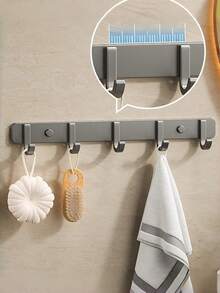1pc Fashionable Multi-Function Nail-Free Strong Adhesive Hook Rack - Multi-Hook Rack - Suitable For Bathroom And Kitchen Wall Storage, Can Be Used To Hang Clothes, Bath Balls, Kitchen Utensils, Etc., Suitable For Entry Hall, Bathroom Shower Area, Kitchen Stove Side, Bedroom Wall Cabinet, Etc., Daily Clothing Hanging, Bathroom Supplies Storage, Kitchen Tools Hanging, Bedroom Small Item Organization, Bathroom Storage Rack, Bathroom Set, Wall-Mounted Coat Rack, Back To School & Moving Essential - Multi-color J-shaped Hook - View 6