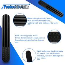 2PCS USA American Metal Flag Auto Fenders Emblem Sticker - 6"X 1" Adhesive Sport Badge 3D Embossed US Flag Car Decal Sticker - Patriotic Car Badge Decal Bumper Sticker For Auto SUV Window Black - 黑色 - 查看 3