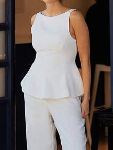 Look Polly Women's Y2K Summer Camisole, White Thick Strap Knotted Camisole, Sleeveless Sexy Top, Suitable For Beach, Vacation, Dating, Outfit - White - View 10