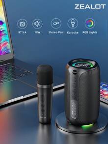 ZEALOT M2 10W Karaoke Wireless Speaker, Speaker Bluetooth, Lampu Warna-warni RGB, Kompatibel dengan Smartphone/Tablet/TV. Mendukung Input Kartu SD/USB/AUX, Fungsi Pairing, Cocok untuk Mobil, Aktivitas Luar Ruangan, Berkemah, Pesta, dan Lainnya. - Satu-Ukuran - View 13