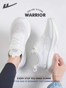 WARRIOR 女式时尚复古运动鞋，春夏舒适跑步鞋，简约休闲又不失时尚感，四季皆宜，耐磨耐穿，适合全天穿着的训练鞋，软底设计。 - 白色 - 查看 2