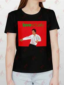 Love Actually Hugh Grant Romantic Movie Tee - Black - View 1