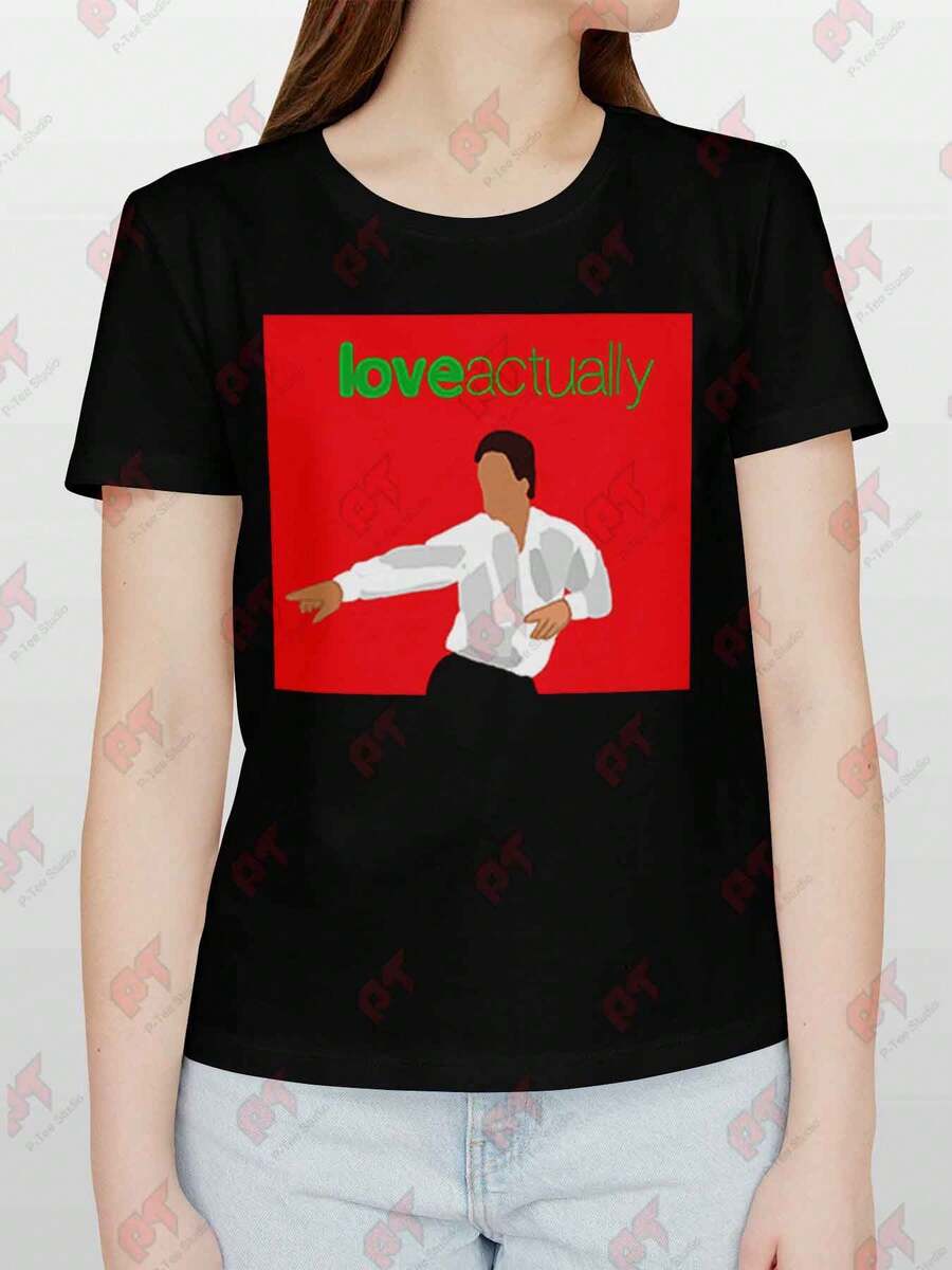 Love Actually Hugh Grant Romantic Movie Tee - Black - View 1