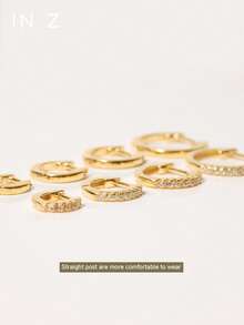 CZ 純銀環狀耳環 | 男女通用夾式耳環 | 4 種尺寸可選 (4mm, 6mm, 7mm, 10mm) | 派對生日禮物 精緻珠寶 | 單件銷售 (非成對) - 彩色 - 查看 5