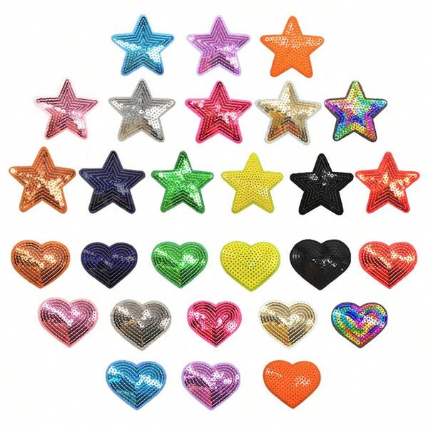 28 piezas de parches con lentejuelas deslumbrantes - Apliques para planchar o coser en moda, calcomanías en ropa, vestidos, sombreros, jeans, accesorios de bricolaje