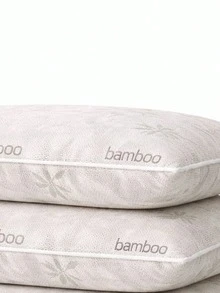 2 Packs Premium Bamboo Pillow 50x60 Cm – 800g Soft Filling – Cooling & Hypoallergenic – Made In Turkey - White - View 2