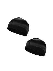 Kit Of 2 Waves Caps For Hip Hop, Rap, Trap, Y2K, For Women, Men, Unisex, Afro, Curly, Black Power Hairdressers, Barbers, And Hair Salons. - 黑色 - 查看 1