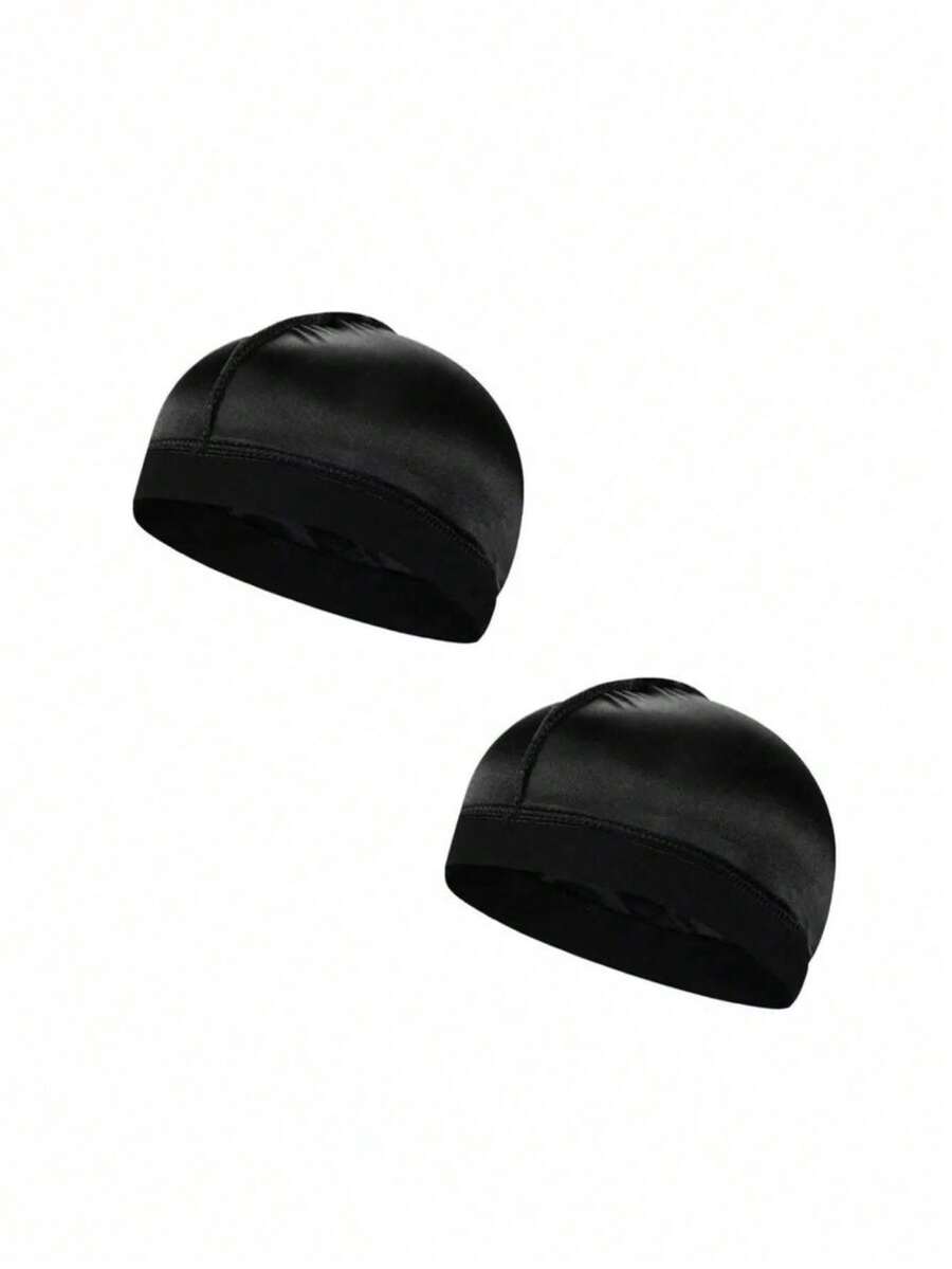 Kit Of 2 Waves Caps For Hip Hop, Rap, Trap, Y2K, For Women, Men, Unisex, Afro, Curly, Black Power Hairdressers, Barbers, And Hair Salons. - 黑色 - 查看 1