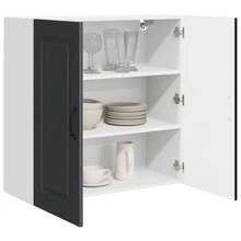 vidaXL Küchenschrank Kalmar Schwarz 80 x 31 x 80 cm Holzwerkstoff - Schwarz - Übersicht 3