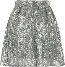 Women's Sequin Skirt Sparkly Stretchy High Waisted A-Line Flowy Swing Glitter Mini Skirts For Night Out Party - Bạc - Xem 4