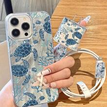 1个海洋海龟图案印花软TPU手机壳，全方位保护防摔，兼容 11/12/13/13 Pro Max/14 Pro Max/15/15 Pro/15 Plus/15 Pro Max/16/16 Pro/16 Plus/16 Pro Max/17 Air - 彩色 - 查看 4