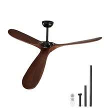 Ceiling Fan - 3 Holzflügel(Walnuss - View 8