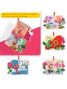 1本0-3岁婴儿布艺沙沙书，可水洗咀嚼玩具，早教4页布书，蒙特梭利婴儿玩具，婴儿手册，派对礼物，生日礼物，新生儿派对礼物，儿童节礼物 - 彩色 - 查看 19