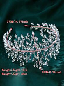 1pc Sparkling Crystal Bridal Headband, Handmade Women Hair Hoop Headpiece Suitable For Wedding, Party, Ball,Summer,Beach - Multicolor - View 7