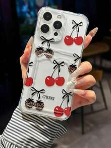 1pc Cherry Painted Transparent Card Holder Multifunctional Wallet With Wrist Strap, Thick Shockproof Phone Case Compatible With IPhone 17/17Pro/17ProMax, 16/11/16Pro/16Plus/16ProMax/16e, 15ProMax, 13/14/12/XS/XR/7G/8P, Galaxy S25/S25PLUS/S25 Ultra, A16/A36/A26/A56/A50, 11/12Pro/12/12X/13Pro/14Pro/15Pro/X3pro, 10/9/Note9/12c/Note11pro/Note8Pro/9C/9a - 規格5(1件) - 查看 14