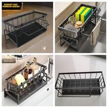 1pc Large 3-Tier Kitchen Rack With Quick Drainage, Knife & Fork Holder, Cutting Board Rack, Multi-Function Tabletop Utensil Organizer For Bowls, Plates, Stylish Metal Rack, Durable Kitchen Supplies, Kitchen Storage Rack - Black - View 9