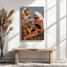 2D Flat Print, 1pc Framed Canvas Wall Art, Vintage Magazine Poster, Retro Fashion Art Print Canvas Poster Painting Home Wall Decor, Ideal Gift For Bedroom Living Room Hallway Dorm, Ready To Hang - 列印 - 查看 2