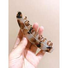 1pc Leopard Print Oversize Banana Hair Claw Clip, Caramel Color, Suitable For Thick Hair, Stylish, Chic, Casual, Travel, Photo Shoot, Everyday Use Hair Accessory, Claw Clips, Clips For Hair, Hair Slide, Hair Claws, School Stuff, Hair Accessories, Head Accessories, Hair Accessories For Women - 彩色 - 查看 6
