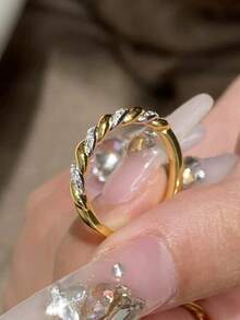 1pc S925 Sterling Silver Unique Design Twisted Ring, Suitable For Daily Wear, Vacation, Fashionable & Exquisite Gift - Mahua - View 3