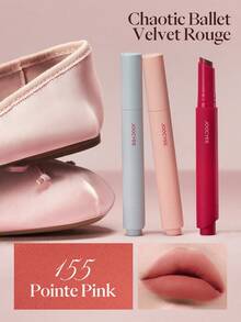 JOOCYEE Velvet Rouge Tinted Lip Balm, Matte Finish, Fashionable Ballet Nude Lip Cream - #155 Pointe Pink - View 2