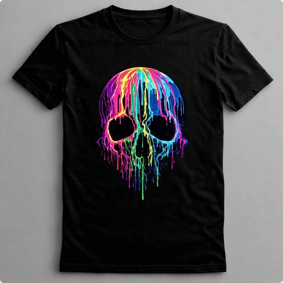 Suffix Skull T-Shirt Premium Shirt 100% Cotton Promotional Price Men's Women's Casual T-Shirt Streetwear - 最黑暗的24 - 查看 1
