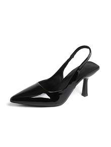 2026 New 9cm Stiletto High Heel Patent Leather Fashion Pointed Toe Comfortable Versatile Pumps - Black - View 2