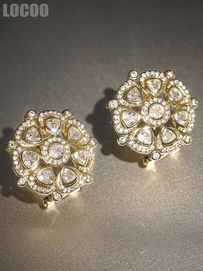 1 Pair Charm Cubic Zirconia Stud Earring For Women For Wedding Engagement Anniversary Party Jewelry Valentine's Day Gift