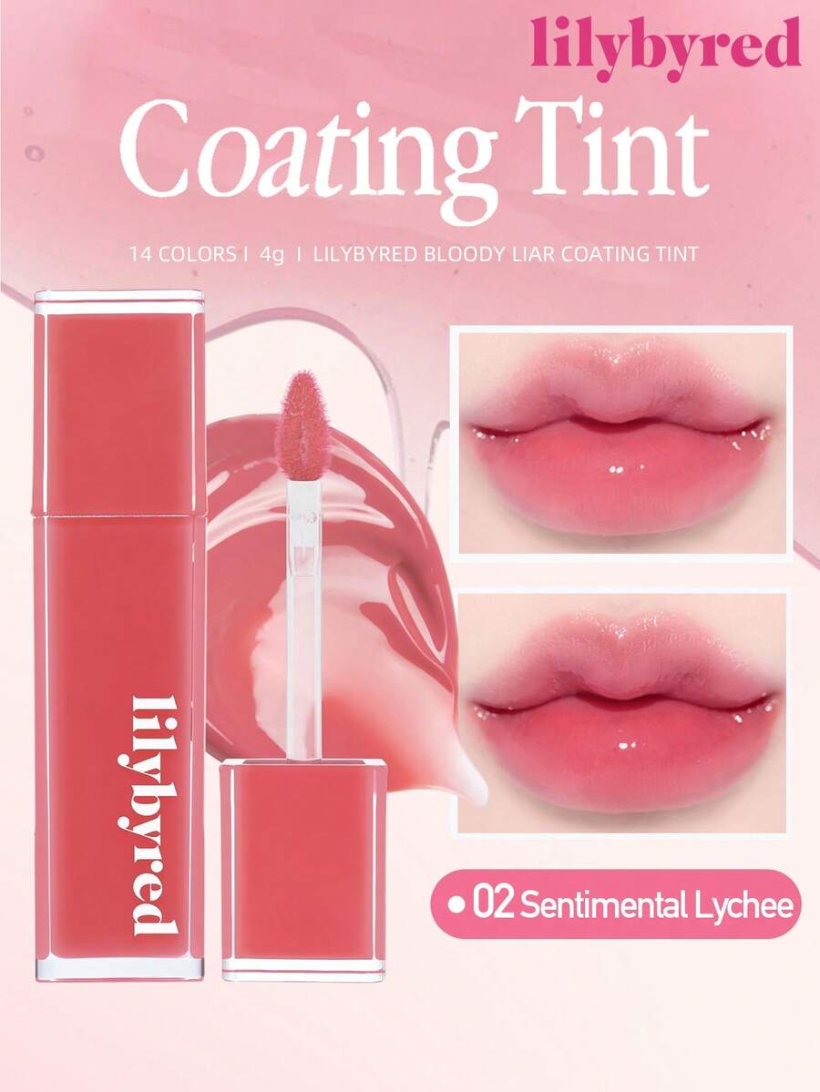 lilybyred K-Beauty Bloody Liar 唇釉,亮泽唇彩,色彩鲜艳水润,如糖浆般闪亮,滋润保湿,持久不晕染,不粘腻,轻盈如镜,打造水润唇妆,丰唇提亮,适合戴口罩使用,不留白痕,韩式彩妆 - 02 Sentimental Lychee - 查看 1