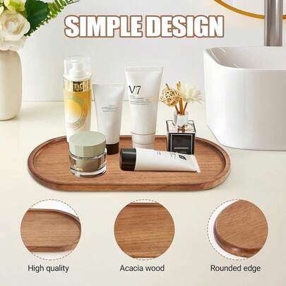Multi-Style Creative Wooden Trays, Multi-Functional Bathroom Tray, Storage Tray, Practical & Innovative Jewelry Tray, Cosmetic Organizer Tray, Suitable For Living Room, Home, Dining Table, Restaurant, Hotel, Party, Decorative Tray, Gift For Mom, Friends, Colleagues, Relatives