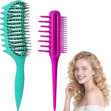 Curly Hair Brush Curl Defining Brush - Wide-Teeth Design For Voluminous Waves Reduces Pulling Effortless Combing Shaping And Styling Wet/Dry Hair Use Women And Men Red And Green - 紅綠 - 查看 9