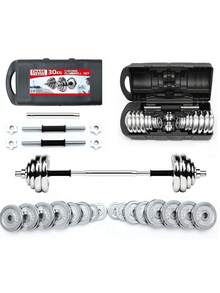 Cast Iron Dumbbells Barbell 30kg Free Weights Set For Home Gym - Black - View 1