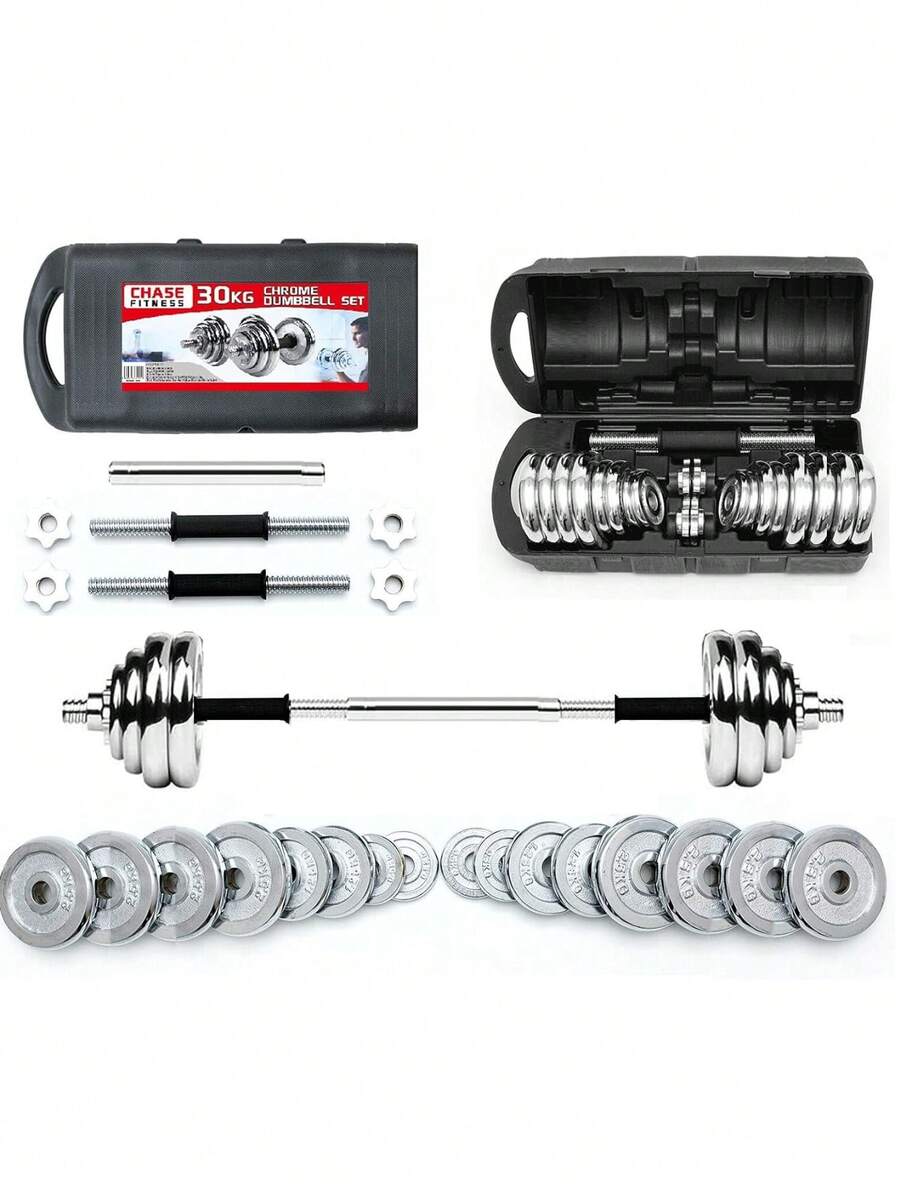 Cast Iron Dumbbells Barbell 30kg Free Weights Set For Home Gym - Black - View 1