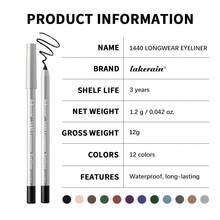 Lakerain Waterproof Eyeliner Pencil, Smudge-Proof, Sweat-Resistant, Quick-Drying, Long-Lasting, Smooth Application - Multicolor - View 9
