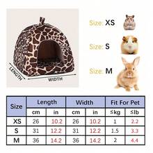 1 Stück bedrucktes Schaumstoff Leopard & Erdbeere Design Kleintier Bett, faltbar für Hamster, Kaninchen, geeignet für Innenbereich von Klein- und Mitteltieren, ganzjährig verwendbar - Verschiedenfarbig - Übersicht 3