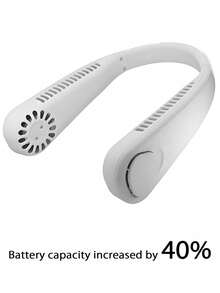 New Portable Bladeless Hanging Neck Fan, 3rd Gen Lazy USB Rechargeable Small Fan, Vortex Air Outlet, 3 Wind Speed Adjustable - White Upgrade - View 13