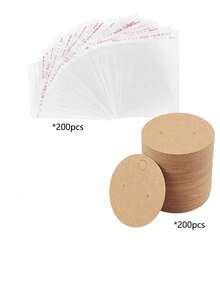 200/400个耳环展示卡珠宝礼品包装袋套装 - 彩色 - 查看 8