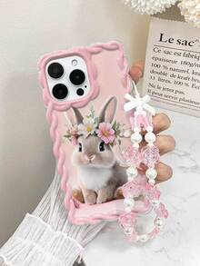 Braided Rabbit Flower Painted Anti-Drop Phone Case, Compatible With IPhone 14, 14 Pro, 14 Pro Max, 13, 13 Pro, 13 Pro Max, 11, 11 Pro Max, 12, 12 Pro, 12 Pro Max, XR, XS, 15, 15 Pro, 15 Pro Max, 16, 16 Pro, 16 Pro Max, 17, 17 Pro, 17 Air, 17 Pro Max, Premium Anti-Drop Phone Protective Cover - Multicolor - View 3
