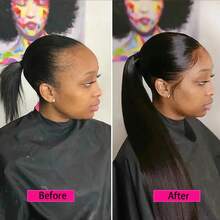 26英寸直发马尾接发，柔软自然，宛如真人发丝，环绕式马尾接发，自然黑色 - Natural Black - 查看 6