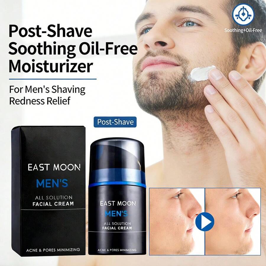 1. Men's Post-Shave Soothing Moisturizer, Oil-Free Witch Hazel Formula, Reduces Irritation & Redness, Hydrating Nourishing For Fragile Skin, Gentle For Sensitive Skin, Daily Grooming Facial Care Unscented - 50g - View 1