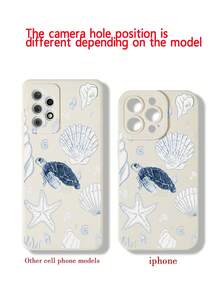 海龟彩绘镂空米色手镯式手机壳，简约创意防震手机壳，兼容 17/17Pro/17ProMax/16/11/16Pro/16Plus/16ProMax/16E/15ProMax/13/14/12/XS/XR/7G/8P，Galaxy S25/S25Plus/S25Ultra/A16/A36/A26/A56/A50/A12/A32 S26 S26Plus - 彩色 - 查看 7