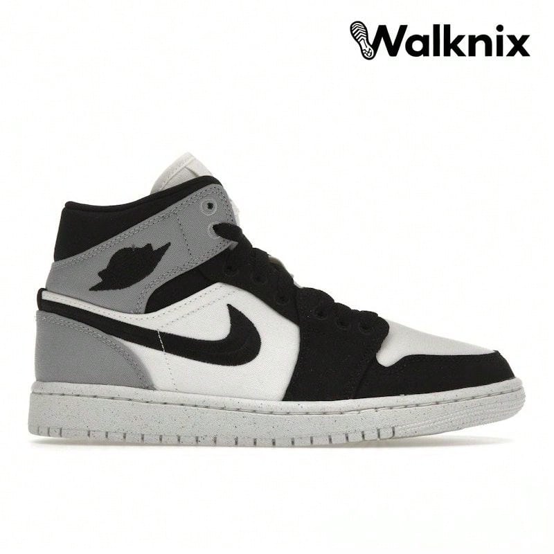 Air Jordan 1 Mid SE 'Light Steel Grey Canvas' Sail Black Sneakers Women DV0427-100 - 彩色 - 查看 1
