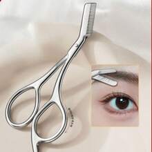 Stainless Steel Eyebrow Trimmer, Dual Function Eyebrow Scissors, Portable Beauty Scissors, Anti-Scratch Eyebrow Trimmer, Dual-Purpose Grooming And Trimming Beauty Tool, Eyebrow Trimmer - Upgraded Version - View 4