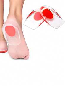 2个/套 PU硅胶鞋跟垫，缓解鞋跟疼痛，运动鞋减震鞋垫 - 紅色 - 查看 3