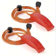 1/10 piezas Silbato de emergencia de material PP de cámara dual con cordón, para en campamentos, senderismo, montañismo, caza, supervivencia, señalización de rescate - Multicolor - Ver 1