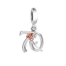 1pc Elegant 925 Sterling Silver Number 70 Pendant, Suitable As Birthday Gift For Men And Women - Silver - View 3