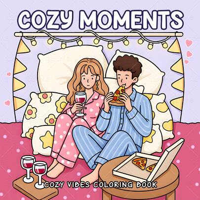 COZY MOMENTS Coloring Book: Adult Relaxation Painting Coloring Book, 24 Pages Single-Sided Hand Drawn Pages, Minimalist Pattern Design, Easy Coloring, Enjoy Fun And Satisfaction Through Coloring, Thoughtful Gift Suitable For Friends, Family Or Loved Ones' Festivals, Birthdays Or Any Special Occasions, Back To School, Stationery Supplies