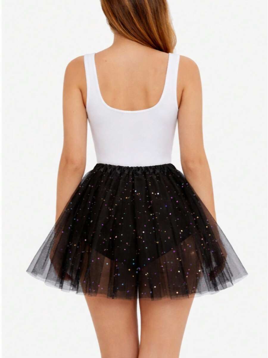 Carnival Tulle Skirt - Black - View 1