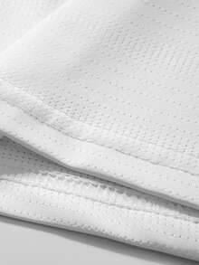 1件 2026 男士运动健身T恤，户外锻炼印花健身房慢跑休闲通勤T恤 - 白色 - 查看 5