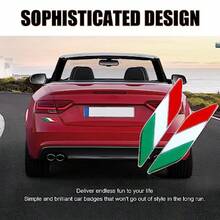 2 PCS 3D Italian Flag Emblem Badge Auto Front Fender Badge Sign Emblem Car Alloy Stickers And Declaration Decals Universal Exterior Decoration Suitable For All Vehicles Italian Flag - Italian Flag - View 6