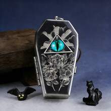 1pc God's Eye Design Ashtray, Available In Gold, Red, Yellow, Red, Gray, Blue Eye Colors, Keychain Design For Easy Carrying, Punk Coffin Shaped Ashtray - Eye Of God - View 15